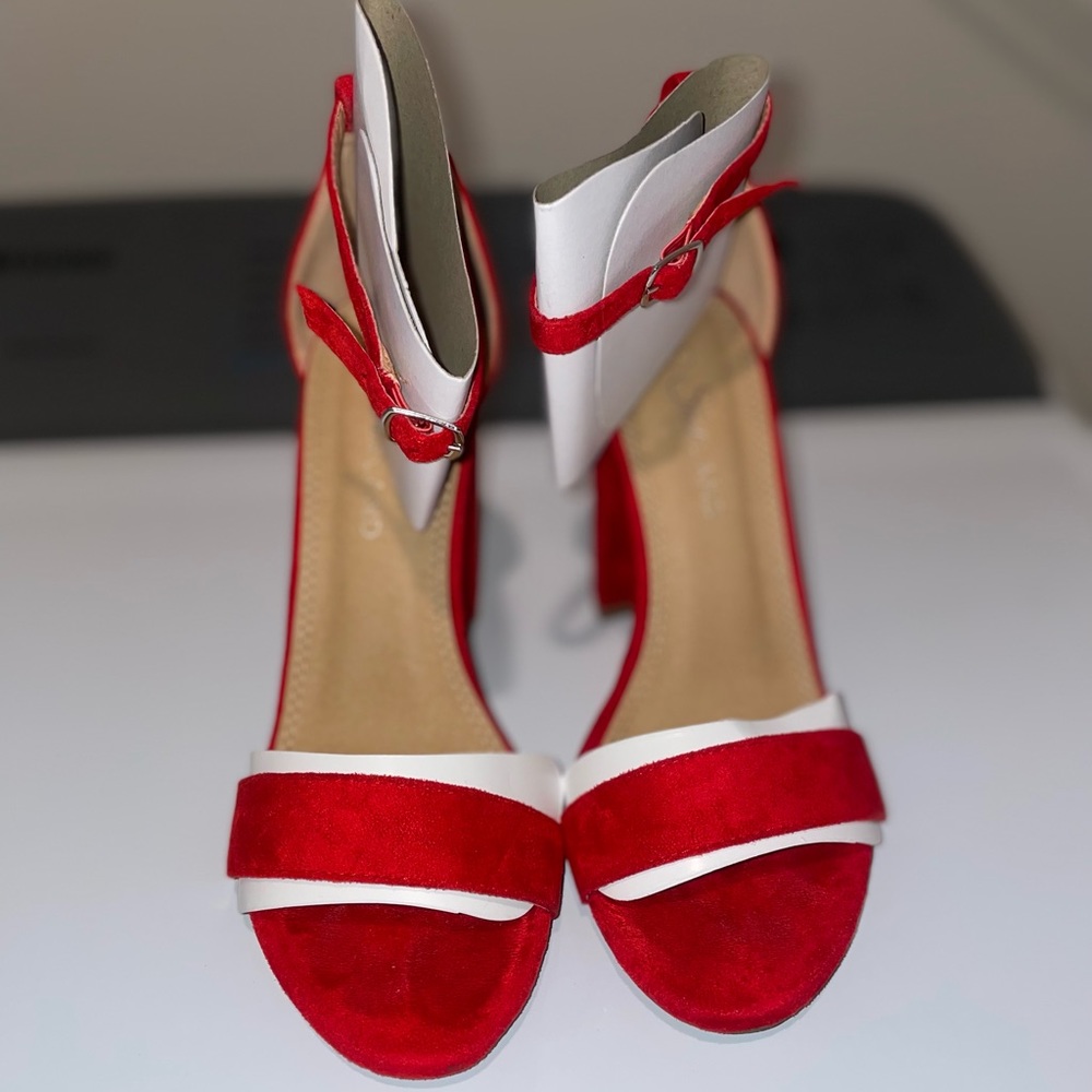Red High Heeled Sandals